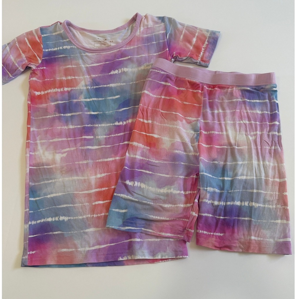 Little Sleepies Kids Watercolor Tie Dye Bamboo Pajama Set 12/14